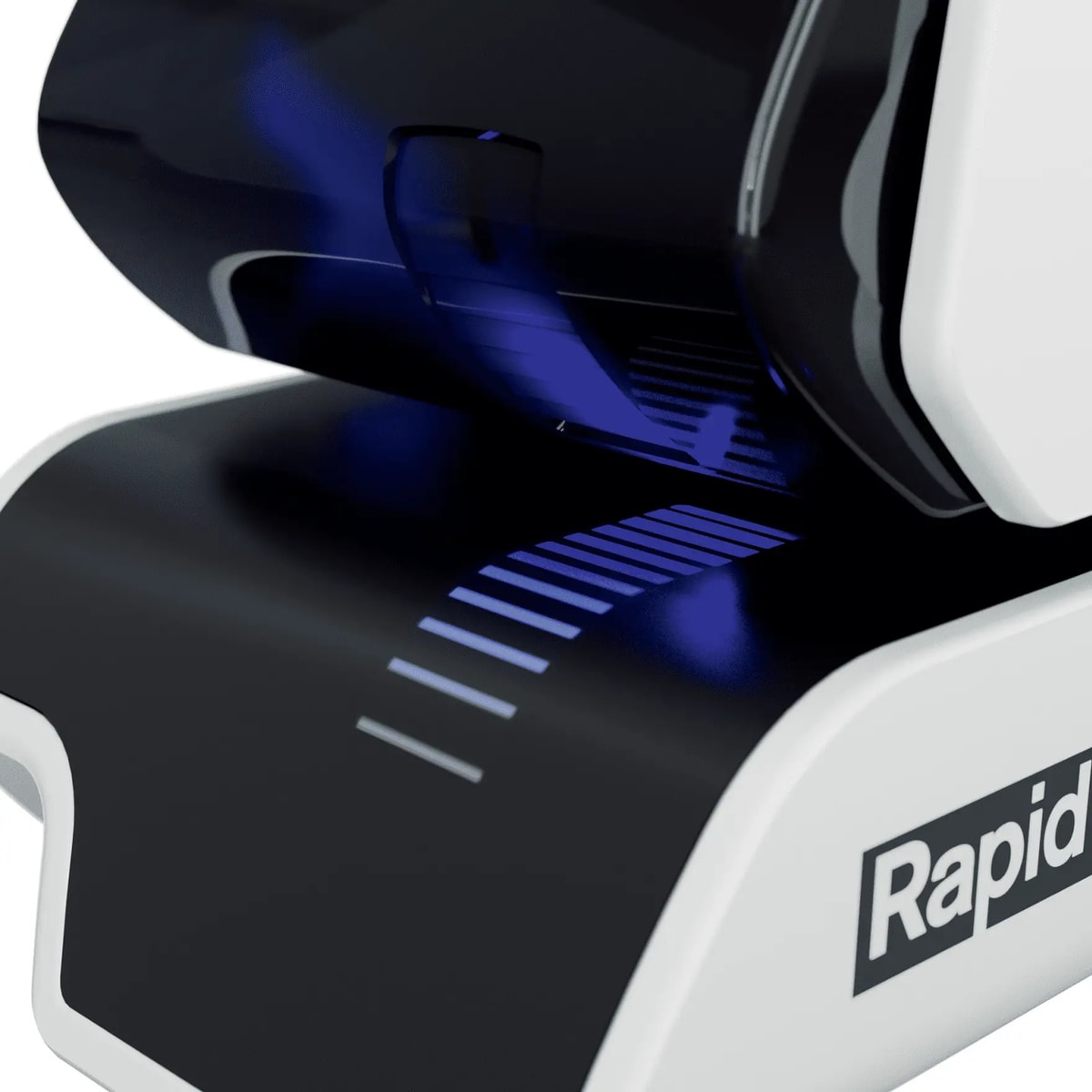 Guidage lumineux à DEL de l'agrafeuse électrique RAPID Supreme 5025E, coloris bleu.